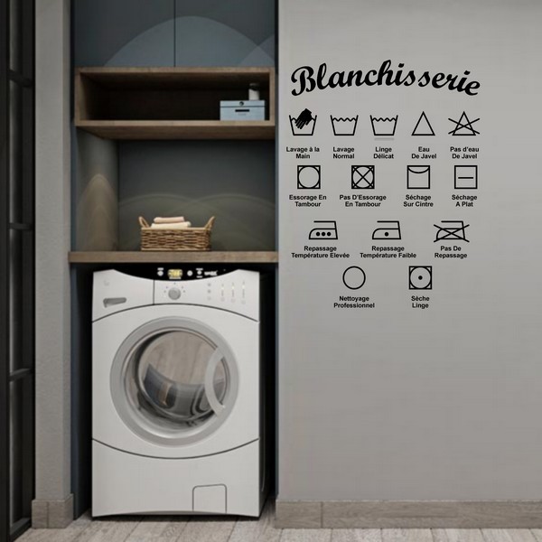 Exemple de stickers muraux: Blanchisserie